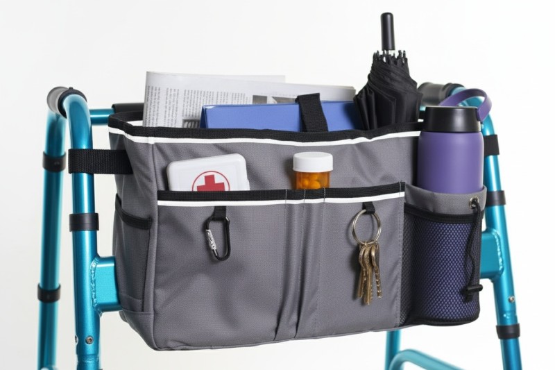 HOMARBOR Grey Walker Organizer Bag with Multi-Pockets -  Cup and Keychain Holder. - N/A
